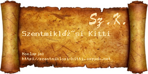 Szentmiklósi Kitti névjegykártya