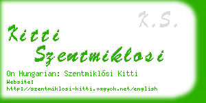 kitti szentmiklosi business card